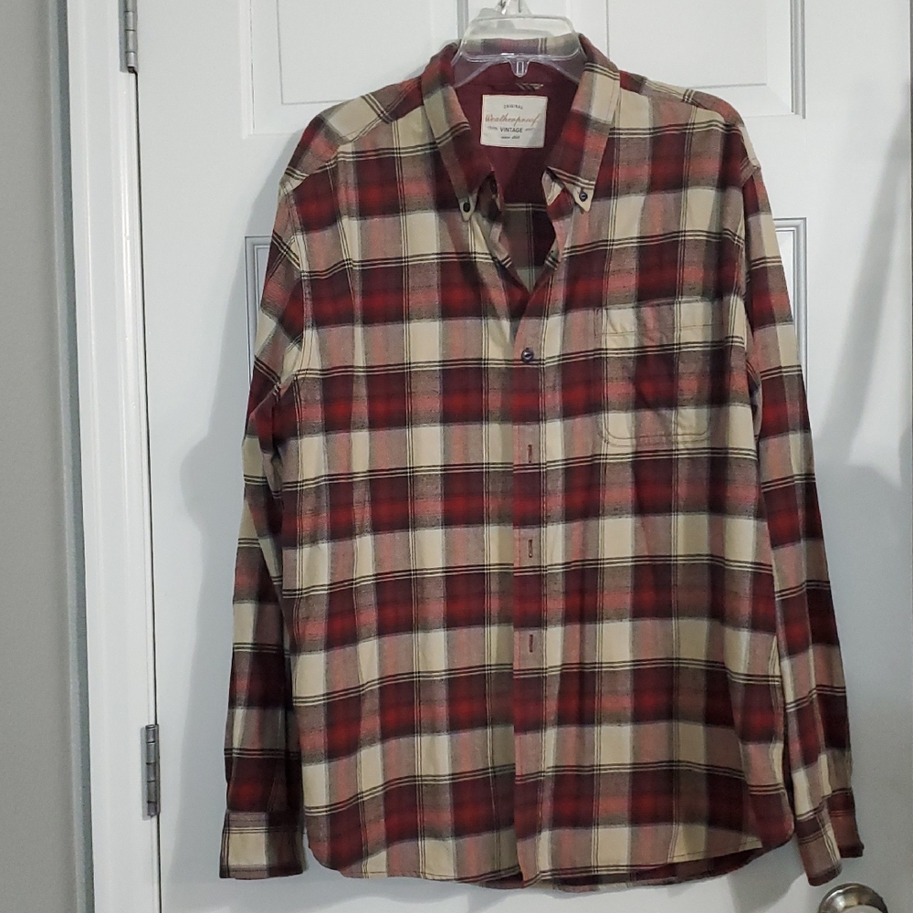 Weatherproof Vintage Flannel Red Plaid Xxl